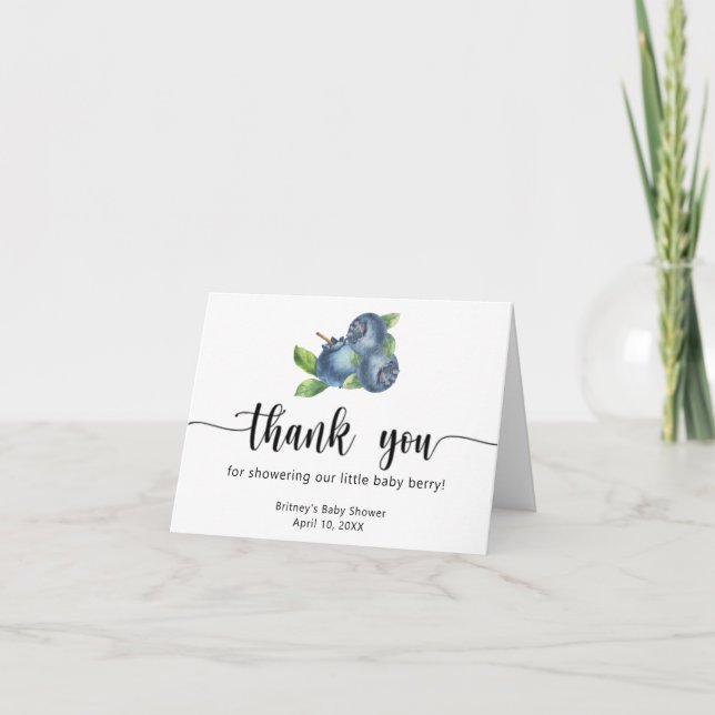 Tarjeta De Agradecimiento Arándano dulce - gracias (Anverso)