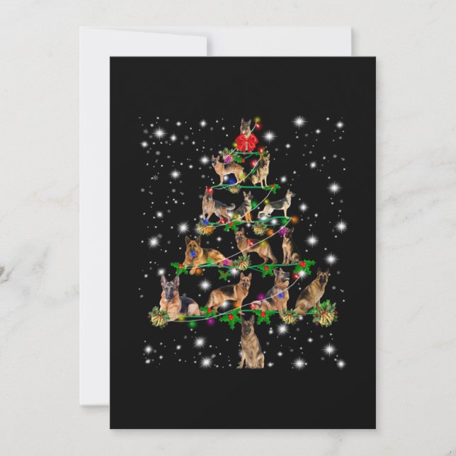 Tarjeta De Agradecimiento Árbol alemán de Navidad cubierto por linterna (Anverso)