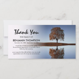 Tarjeta De Agradecimiento Árbol celestial reflejo funeral gracias