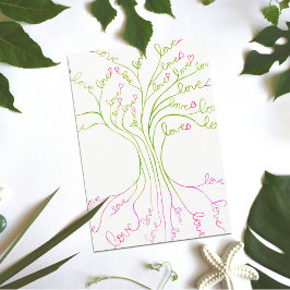 Tarjeta De Agradecimiento Árbol de amor verde de la vida luz elegante modern