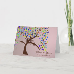 Tarjeta De Agradecimiento Árbol de bodas de lunares de otoño, gracias