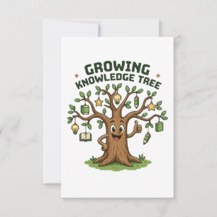 Tarjeta De Agradecimiento Árbol de Conocimiento Creciente Maestro Estudiante