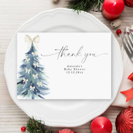 Tarjeta De Agradecimiento Árbol de hoja perenne con lazos Riego de bebé
