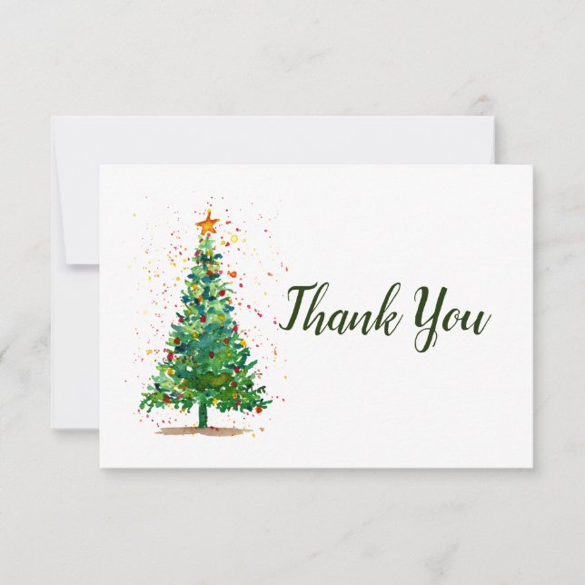 Tarjeta De Agradecimiento Árbol de Navidad (Anverso)