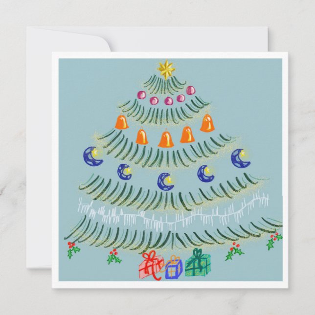 Tarjeta De Agradecimiento árbol de Navidad (Anverso)