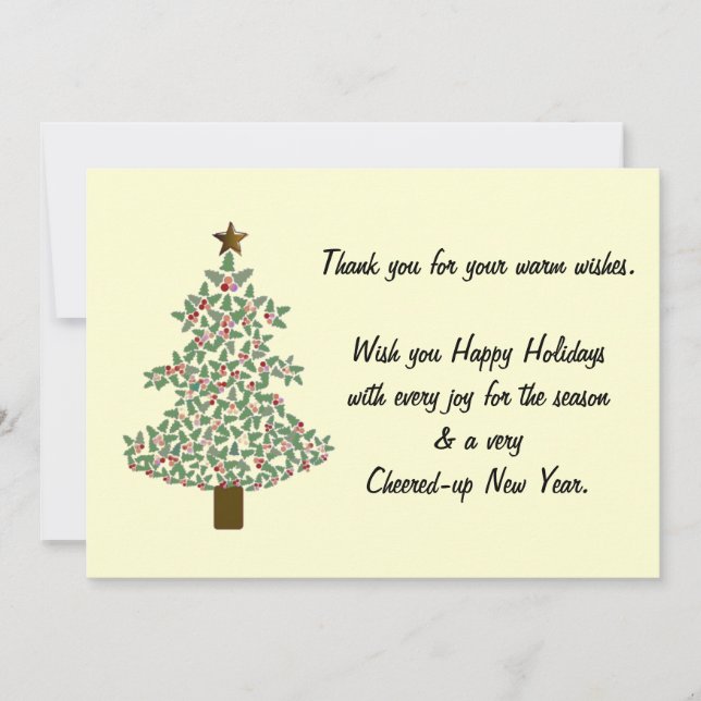 Tarjeta De Agradecimiento Árbol de Navidad Ártico (Anverso)