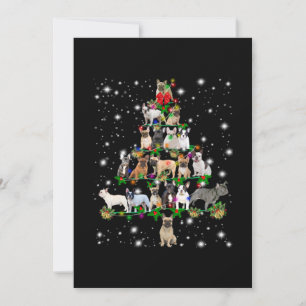 Tarjeta De Agradecimiento Árbol de Navidad Bull francés cubierto por lintern