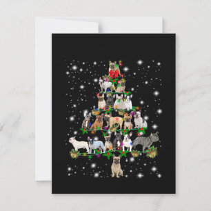 Tarjeta De Agradecimiento Árbol de Navidad Bull francés cubierto por lintern
