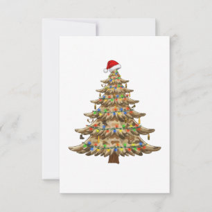 Tarjeta De Agradecimiento Árbol de Navidad Camuflaje Veterano Militar Divert