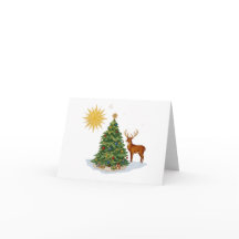Árbol de Navidad con regalos de reno y estrella do