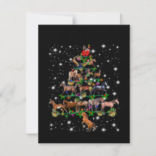 Tarjeta De Agradecimiento Árbol de Navidad de caballo cubierto por linterna