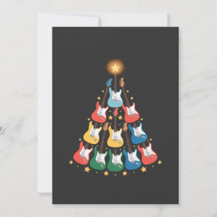 Tarjeta De Agradecimiento Árbol de Navidad de Instrumentos de Música Eléctri