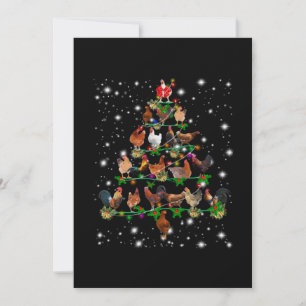 Tarjeta De Agradecimiento Árbol De Navidad Pollo Cubierto De Lámparas