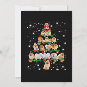 Tarjeta De Agradecimiento Árbol De Navidad Pomerano Cubierto De Lámparas