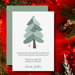 Tarjeta De Agradecimiento Árbol de Navidad simple de cumpleaños 