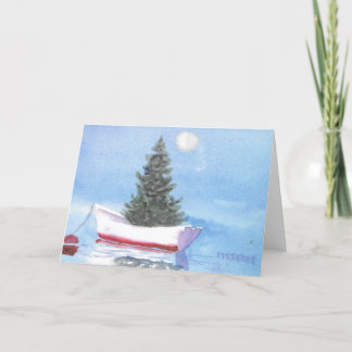 Tarjeta De Agradecimiento Árbol de Navidad White Dory en el puerto