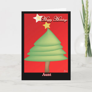 Tarjeta De Agradecimiento Árbol de navidades Tía de vacaciones felices, fami