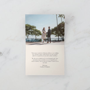 Tarjeta De Agradecimiento Árbol de Palma de Arte de Línea de Foto Personaliz