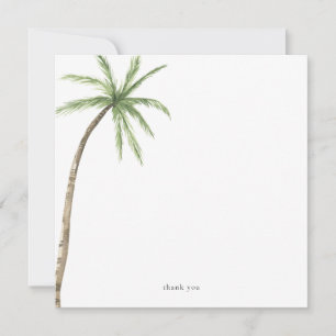 Tarjeta De Agradecimiento Árbol de Palma Tropical Personalizado Cuadrado