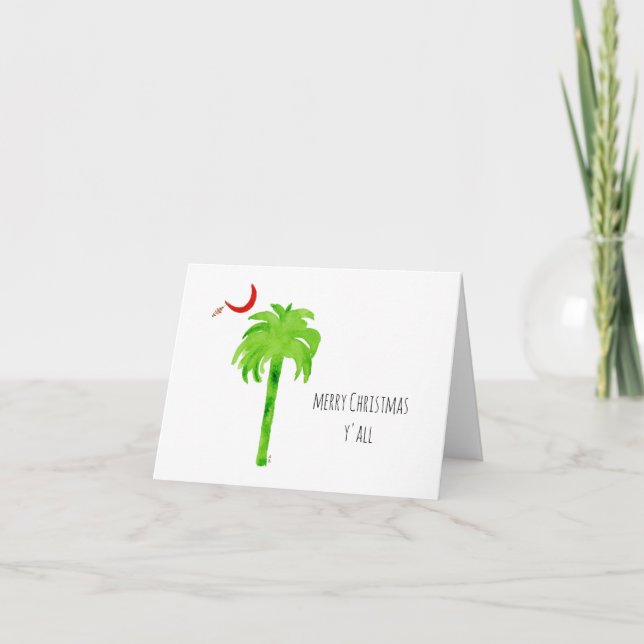 Tarjeta De Agradecimiento Árbol de palmetto de navidad (Anverso)