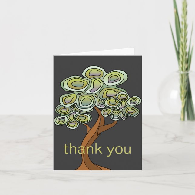 Tarjeta De Agradecimiento Árbol ecológico Gracias Notecard (Anverso)