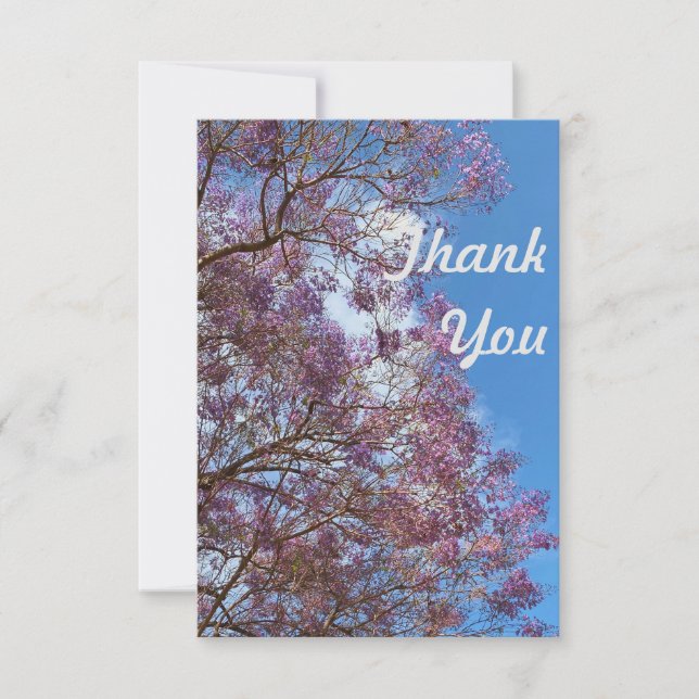 Tarjeta De Agradecimiento Árbol Jacaranda azul morado (Anverso)