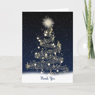 Tarjeta De Agradecimiento árbol musical de navidades gracias