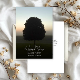 Tarjeta De Agradecimiento Árbol natural en la simpatía por el funeral de Sun