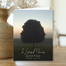 Tarjeta De Agradecimiento Árbol natural en la simpatía por el funeral de Sun