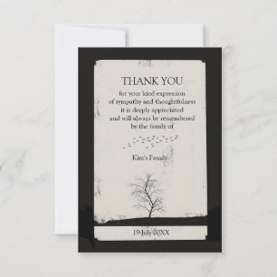 Tarjeta De Agradecimiento Árbol solitario en el silencio del vuelo