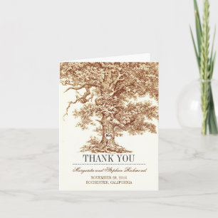 Tarjeta De Agradecimiento árbol viejo boda romántico gracias a las cartas