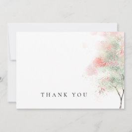 Tarjeta De Agradecimiento Árboles acuarelas simples Funeral Gracias