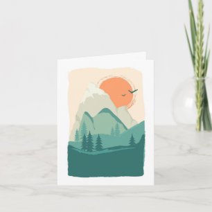 Tarjeta De Agradecimiento Árboles de Montaña Amanecer