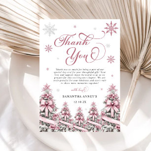 Tarjeta De Agradecimiento Árboles de Navidad de Invierno Copos de Nieve Fies