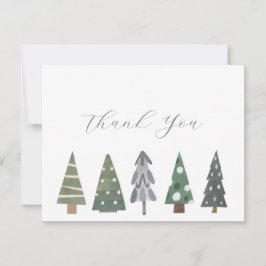 Tarjeta De Agradecimiento Árboles de Navidad nórdicos de invierno Gracias Ca