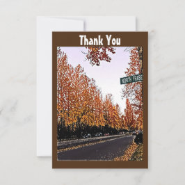 Tarjeta De Agradecimiento Árboles de otoño de color marrón de comillas perso