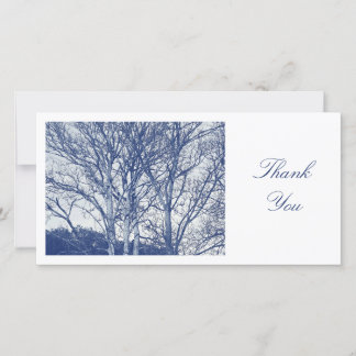 Tarjeta De Agradecimiento Árboles en invierno - Efecto cianotipio - Gracias