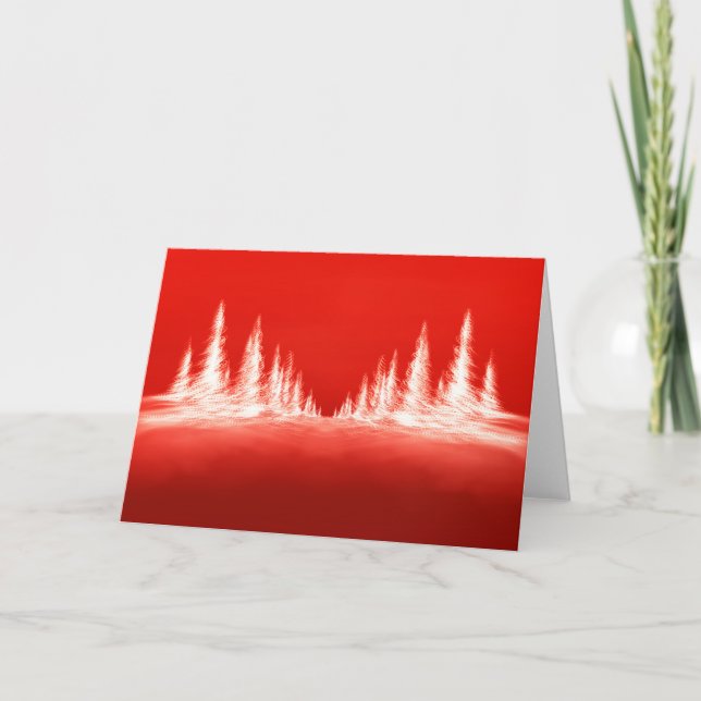 Tarjeta De Agradecimiento Árboles rojos 2025 - Navidades/tarjeta de vacacion (Anverso)