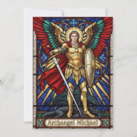 Arcángel Miguel - Ángel Colorido de Vidrio Emploma