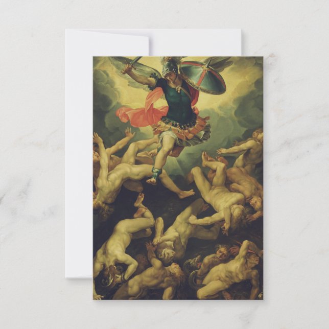 Tarjeta De Agradecimiento Archangel Michael Premium Holy Card (Anverso)