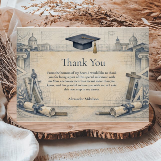 Tarjeta De Agradecimiento Architect Student Graduation Design (Subido por el creador)