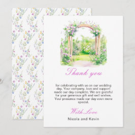 Tarjeta De Agradecimiento Arco Boda floral de primavera