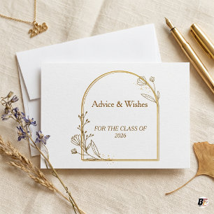 Tarjeta De Agradecimiento Arco Botánico de Oro Elegante Clase de Graduados 2