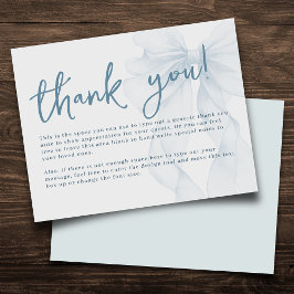 Tarjeta De Agradecimiento Arco de Acuarela Azul para Baby Shower Plano