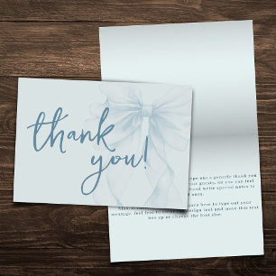 Tarjeta De Agradecimiento Arco de Acuarela Azul para Baby Shower Plegable
