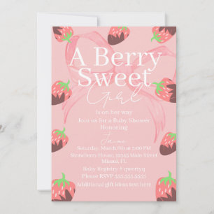 Tarjeta De Agradecimiento Arco de Baby Shower de Niña Dulce Fresa