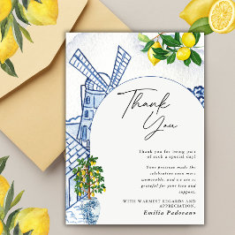 Tarjeta De Agradecimiento Arco de boda italiano de limón de verano