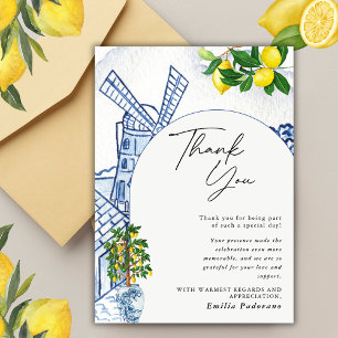 Tarjeta De Agradecimiento Arco de boda italiano de verano con limón