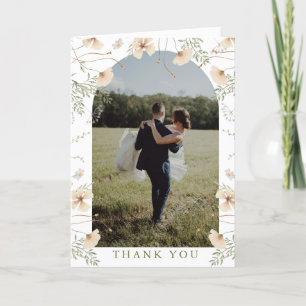 Tarjeta De Agradecimiento Arco de Bodas de Fotografía de Flores Silvestres S