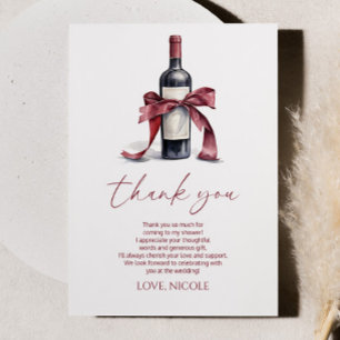Tarjeta De Agradecimiento Arco de Botella de Vino Tinto Antes de los Votos R